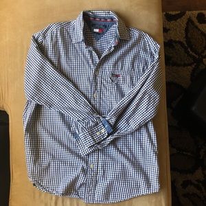 Vintage white/blue Tommy Hilfiger button up shirt